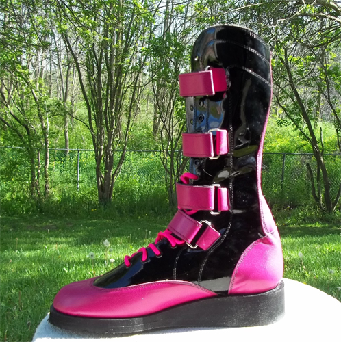 pink wrestling boots